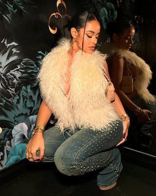 KAREYA Faux Fur Vest Top