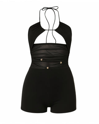 KAYRA Crisscross Bead Detail Romper