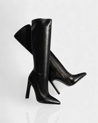 CHARLIE Faux Leather Knee-High Boots