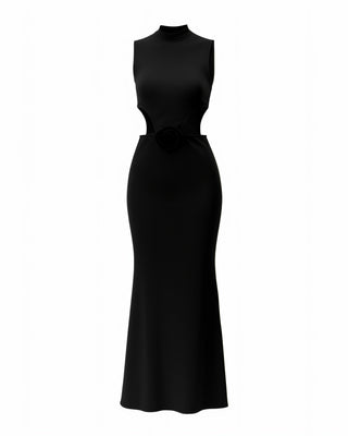 QUEENIE High-Neck Maxi Dress