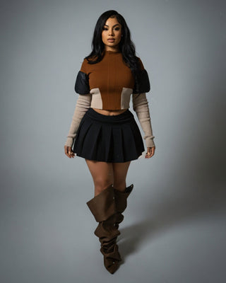 SION Puff Sleeve Cropped Jacket