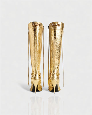 WENA Studded Pointed Toe Knee-High Boots