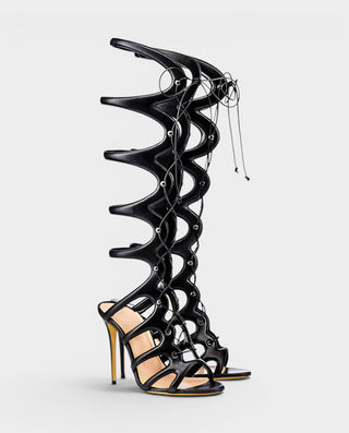 Tacones de aguja con cordones de piel sintética KELLA