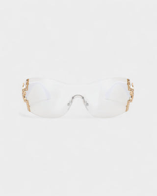 YORAYA Shield Rimless Oversized Sunglasses
