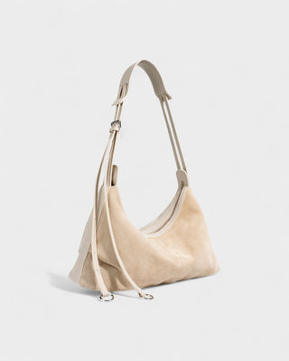 YENNA Faux Suede Dumpling Shoulder Bag