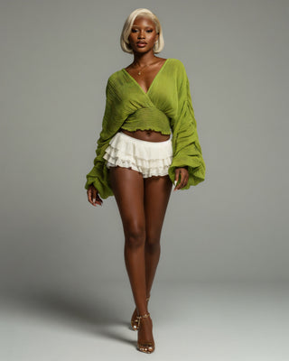 BERYL Long-Sleeve Chiffon Blouse