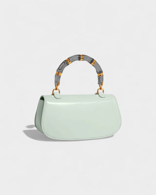 ZARLA Bamboo Handle Faux Leather Bag