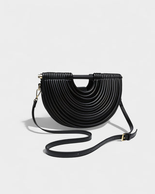 CANYA Textured Half-Moon Crossbody Clutch