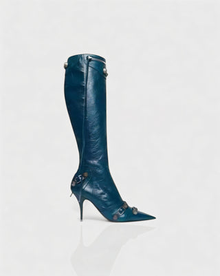 WENA Studded Pointed Toe Knee-High Boots