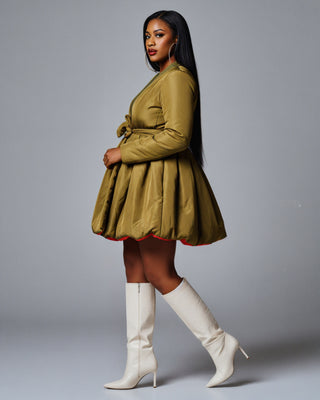 FRINE Bubble Satin Coat