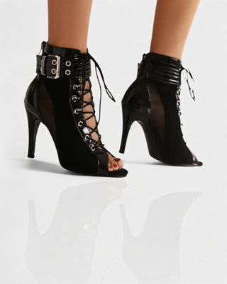 ELINDA Short Lace-up Stiletto Boots
