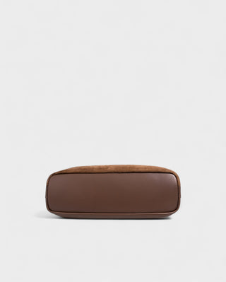 YENNA Faux Suede Dumpling Shoulder Bag