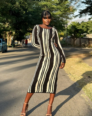 ZEVRA Stripe Knit Maxi Dress