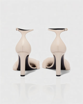 ILUNA Mink Fur Strap Heels