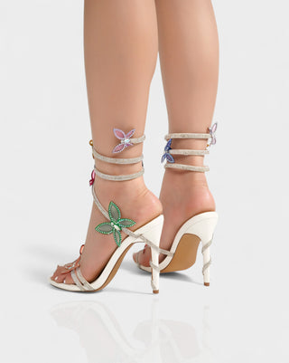 LYNA Crystal Butterfly Spiral High Heels