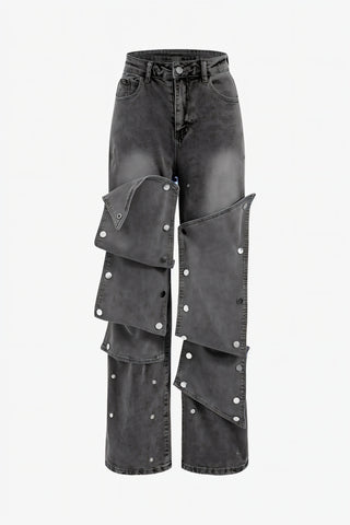 MAEVE Button Baggy Jeans