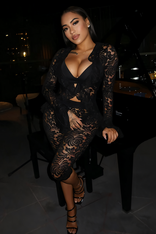 ANYA Lace Ruffle Top & Capri Pants Set