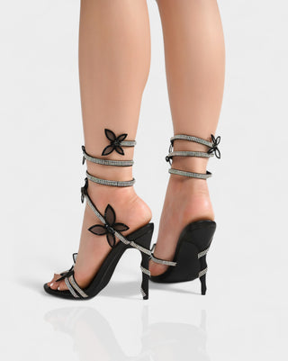 LYNA Crystal Butterfly Spiral High Heels