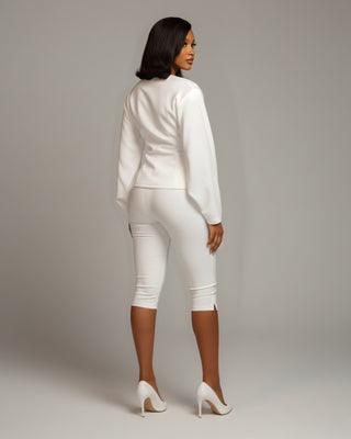 ZORA Button-Front Top & Capri Pants Set