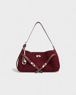 ELENA Turn-Lock Faux Suede Mini Bag