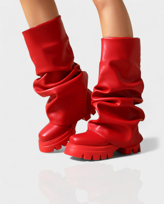 CRISTINA Slouchy Platform Mid-Calf Boots