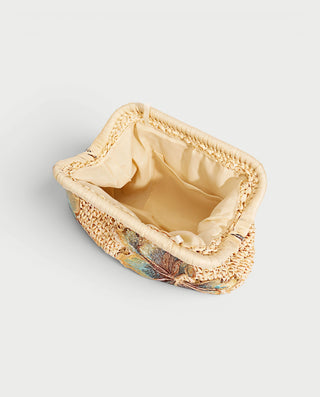 LORAVIE Floral Woven Chain Crossbody Bag