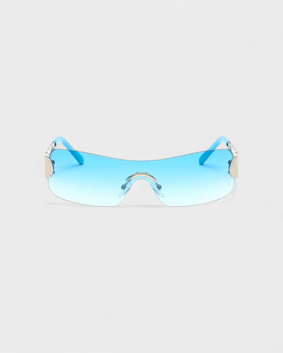 AMORA Circle Embellished Rimless Shield Sunglasses