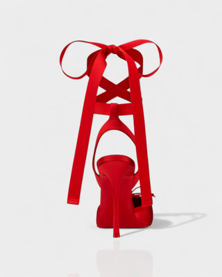 BREN Red Sole Ballet Lace-Up Stiletto Heels