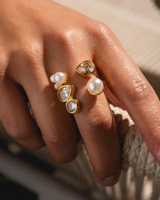 THALYN Clustered Pearl & Gemstone Ring