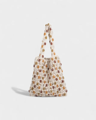 LORENZA Beaded Net Shoulder Bag