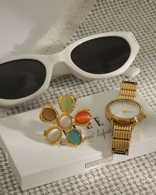 ROSELLE Multicolor Gemstone Floral Ring