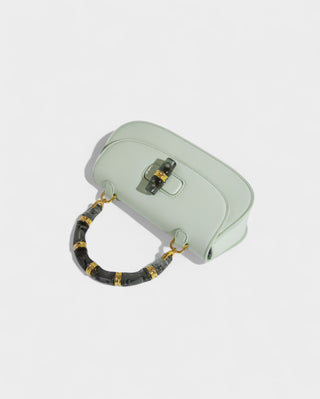 ZARLA Bamboo Handle Faux Leather Bag