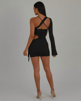 CAPRI One-Shoulder Cut-Out Bodycon Mini Dress