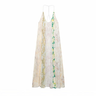 CONNIE Floral Print Halter Maxi Dress