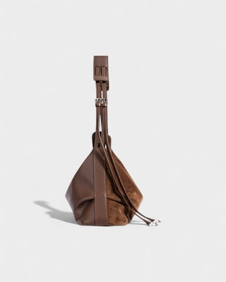 YENNA Faux Suede Dumpling Shoulder Bag
