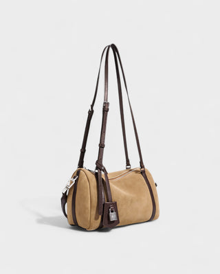 RASOS Faux Suede Barrel Shoulder Bag