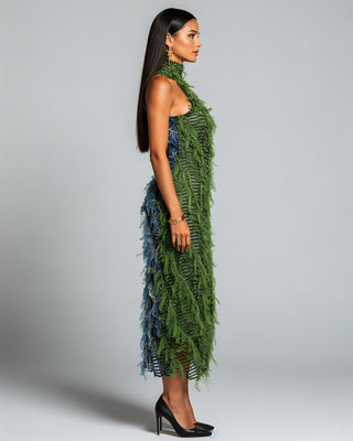 LILYANA Tassel Splicing Backless Midi Dress