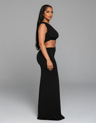 FRANCESCA Oblique Tube Top & Maxi Skirt Set