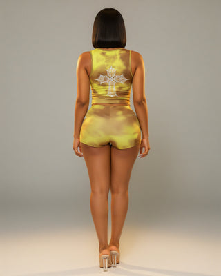 REYA Diamond Design Top and Shorts Set