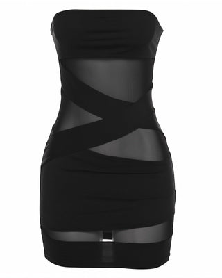 IRIS Mesh-cutout Mini Dress