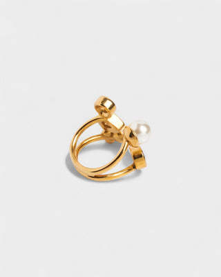 Anillo de perlas y piedras preciosas en racimo THALYN 