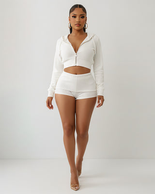 NARYA Cropped Hoodie & Mini Short Set