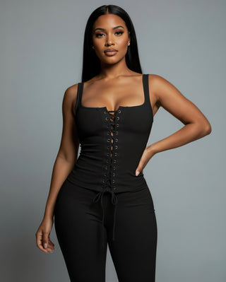 MATILDA Lace Up Top & Capri Pants Set