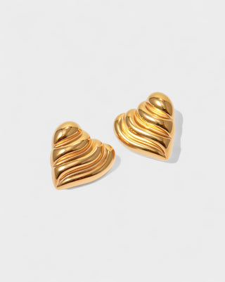 ZARENA Ruffle Heart Earrings