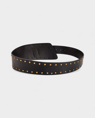 AYYZEL Faux Leather Wide Studded Belt