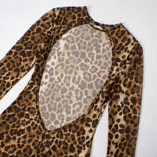 TIRZA Mesh Leopard Print Playsuit