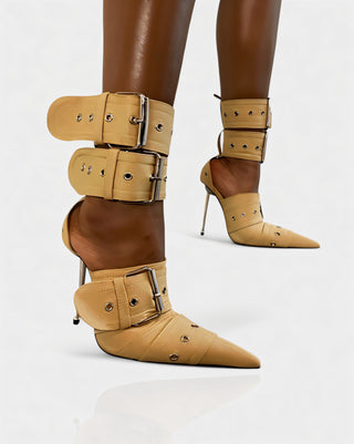 MARILYN Buckle Strap Pointed-Toe Stiletto Heels