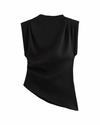 ALARMA Sculpted Asymmetric Draped Top