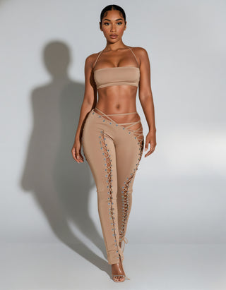 SORELA Crop Top & Lace-up Pants Set