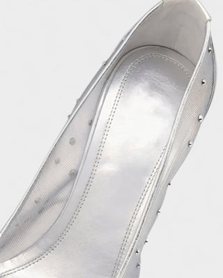 AURIEL Embellished Red Sole Mesh Stiletto Heels